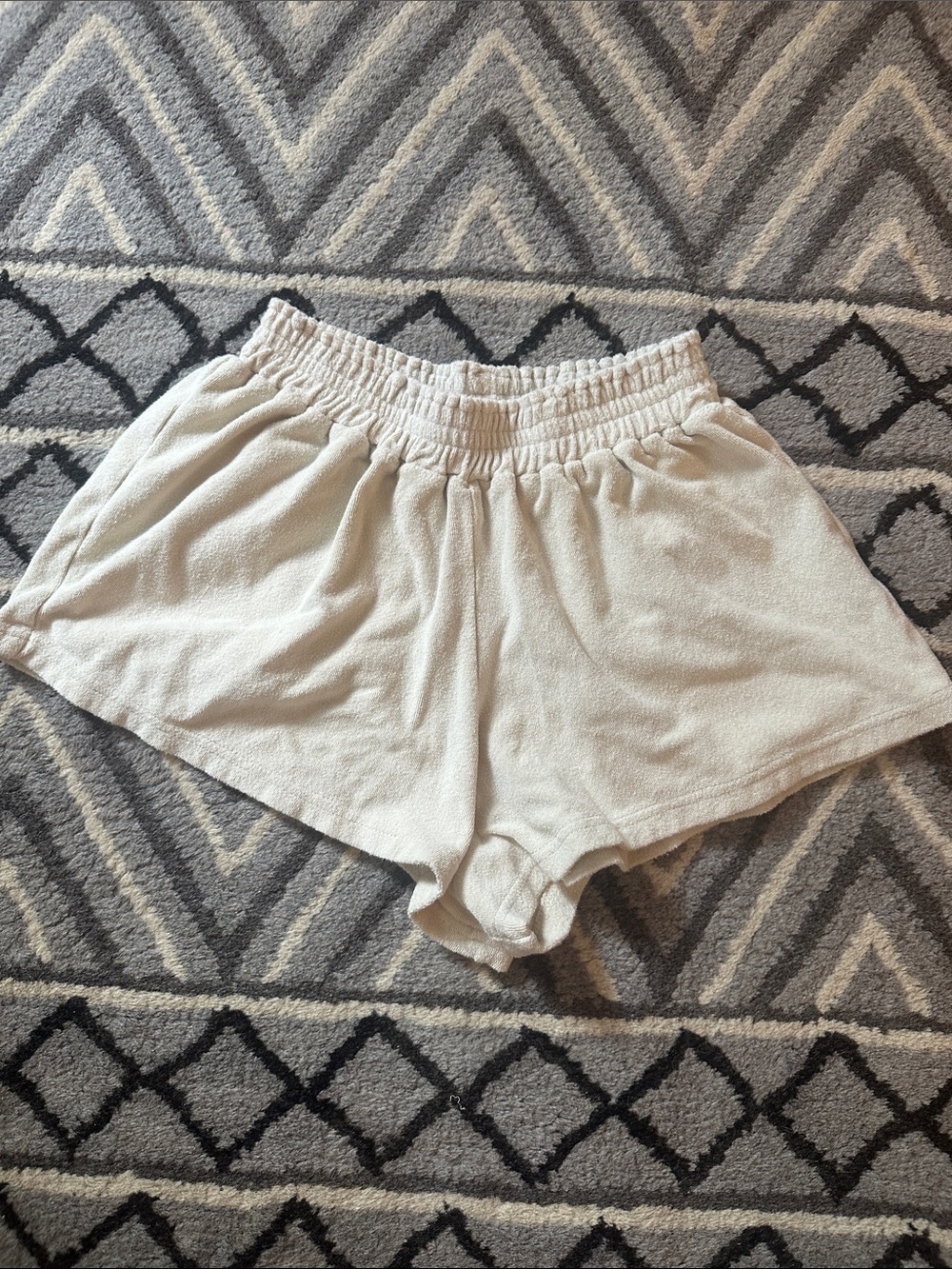 Faithful the Brand Greige Neutral color Terry Cloth Elastic Waist Shorts